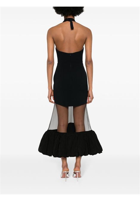 Abito midi con inserti in tulle in nero - donna DAVID KOMA | SS24DK79DBLK